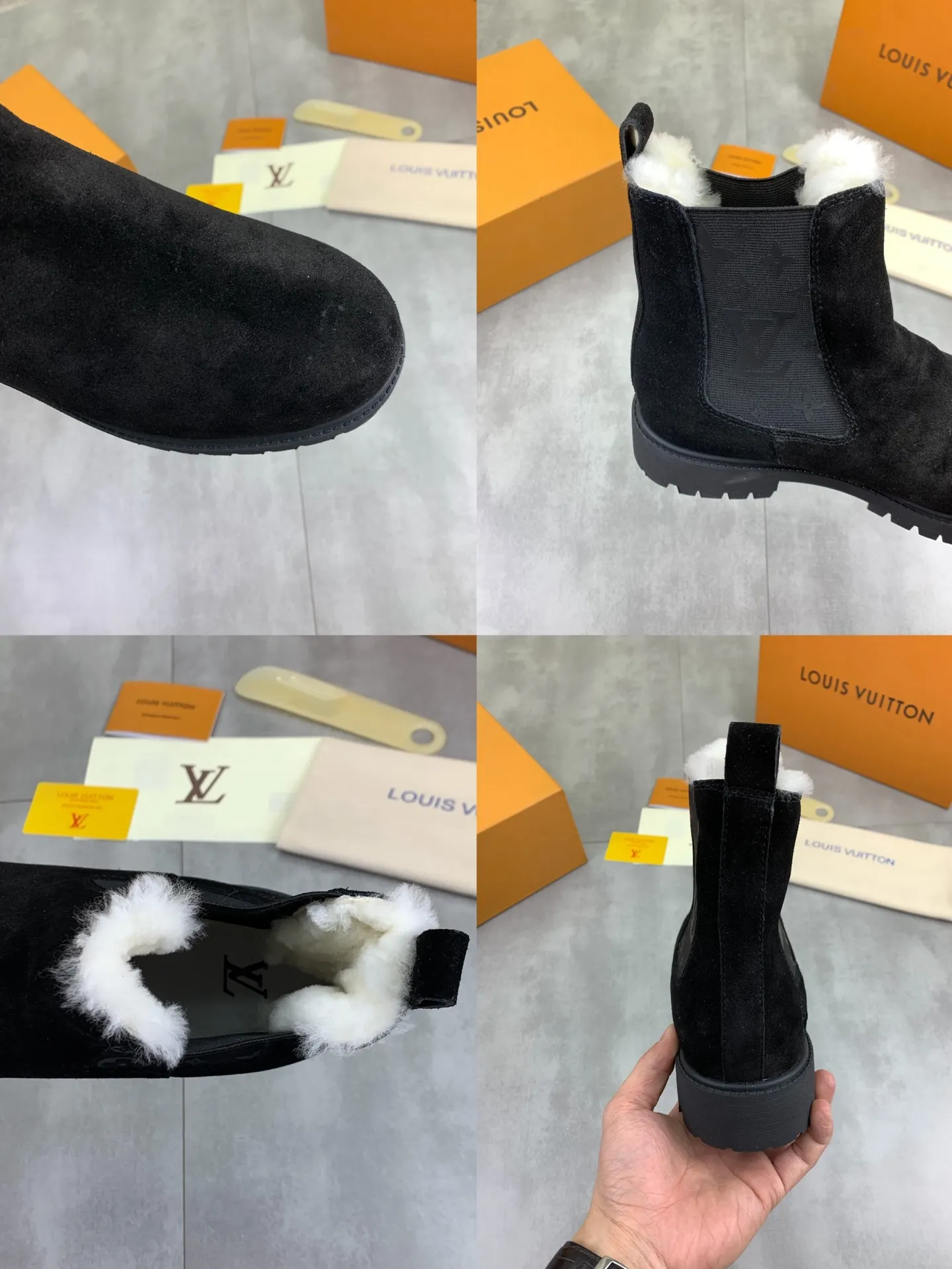 Factory price P900 💰💎💎💎High version of new men's shoes. Purchasing quality◾️◽️LV～Louis Vuitton boots series! by Virgin Abloh The most beautiful sneakers, Lv Brand strongly recommends new products, official website limited edition retro basketball sneakers! Both the high-top and low-top models spent money to purchase 1:1 accurate reproductions of the originals. The details are invincible and full of sincerity. The imported custom-made original frosted cowhide leather is packaged in the same way as the originals. The details are 100% restored. The privately customized originals are combined into a non-slip, wear-resistant and lightweight foam outsole. It is different from other brands. Without the original version, this effect cannot be achieved! L’s best-looking men’s shoes in the past, don’t miss it! Calfskin lining: Imported water-dyed cowhide lining/foot pad Outsole: lightweight foaming and non-slip Size: Men's 39-44 (38, 45 customized, non-refundable)
